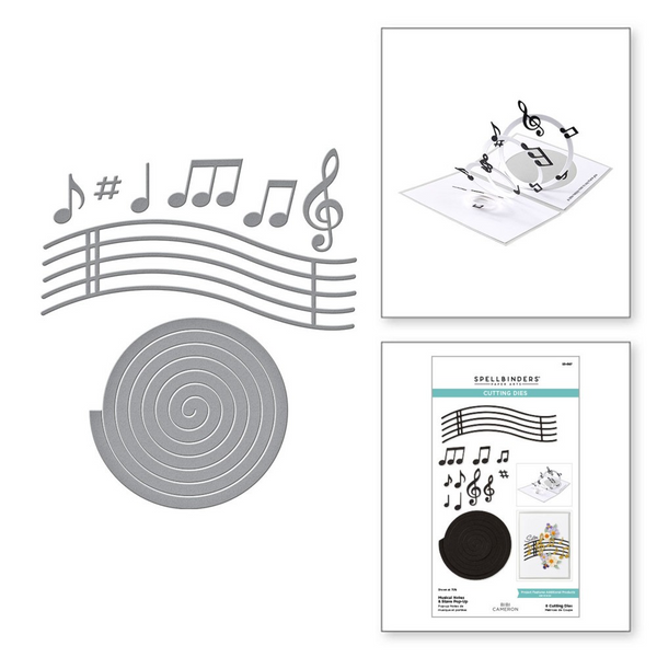Spellbinders, Musical Notes & Stave Pop-Up Etched Dies by Bibi Cameron (S5-687)