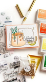 Pinkfresh Studio, Stencils 4.25"X5.5" 6/Pkg, Holiday Spirit (210023)