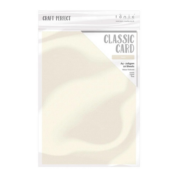 Tonic Studios, Craft Perfect, A4 Classic Card, Weave Textured, Ivory White, 80lb, 10/pkg