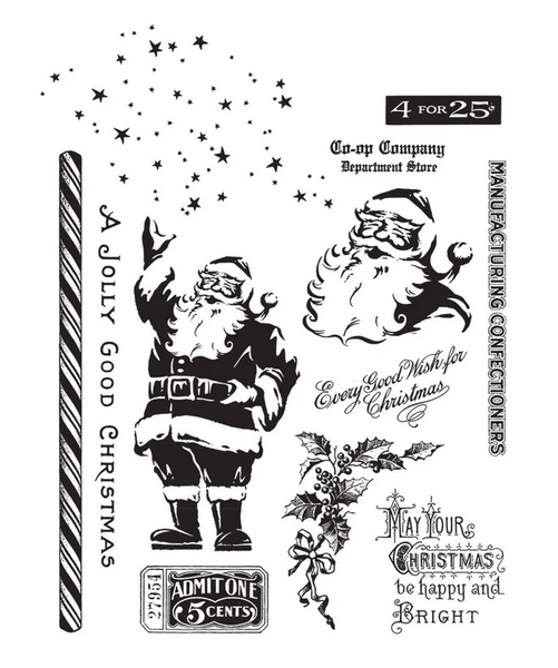 Tim Holtz Cling Stamps 7"X8.5", Jolly Holiday (CMS474)