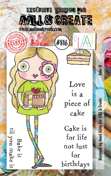 AALL And Create, #816, A7 Photopolymer Clear Stamp Set by Janet Klein, Bake It