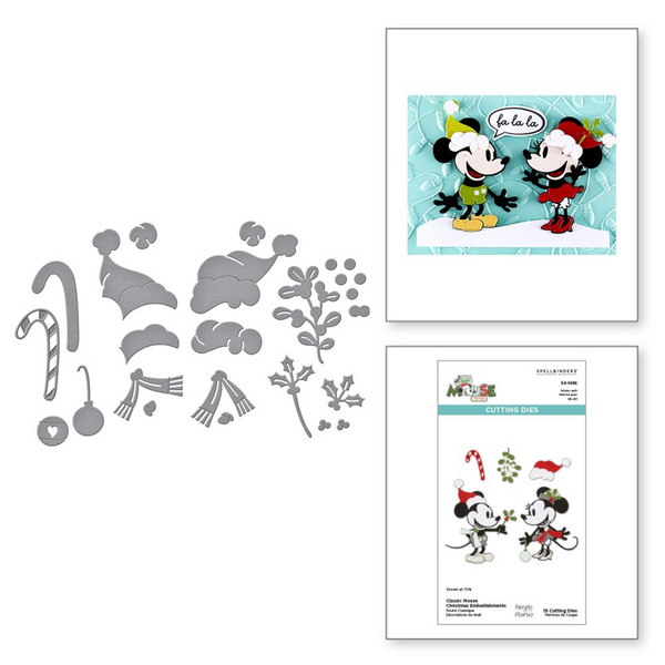 Spellbinders Etched Dies, Say Cheese Classic Mouse Christmas, Classic Mouse Christmas Embellishments (S4-1496)
