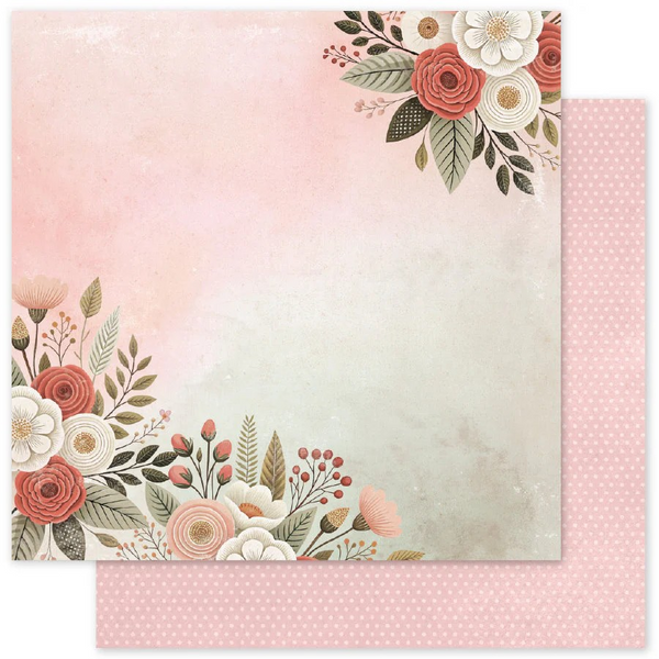 Paper Rose, 12X12 Double Sided Paper, Strawberry Friends Basics - B (34890)