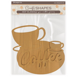Stamperia, MDF Crafty Shapes, Coffee And Chocolate, Cup And Plate (KLSM70)