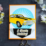 Spellbinders, Etched Dies By Mindy Eggen, Muscle Car, Classic Road Legends (S4-1443)