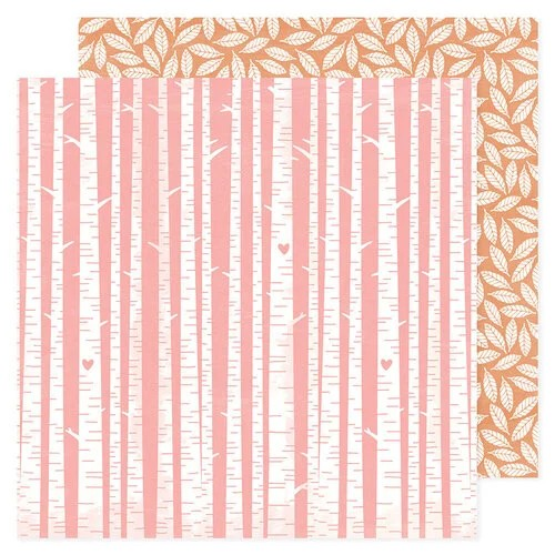 American Crafts Patterned Double-Sided Cardstock 12"X12", Pink Trees, Hello Little Girl (#34030033)