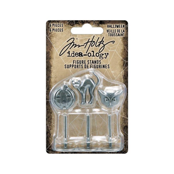 Tim Holtz Idea-Ology Metal Adornments 6/Pkg, Figure Stands, Halloween (TH94397)