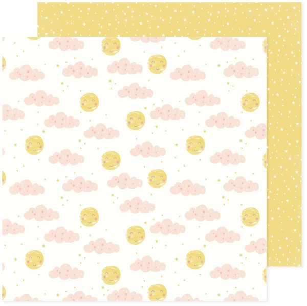 American Crafts Patterned Double-Sided Cardstock 12"X12", Hello Little Girl, Clouds (34030028)
