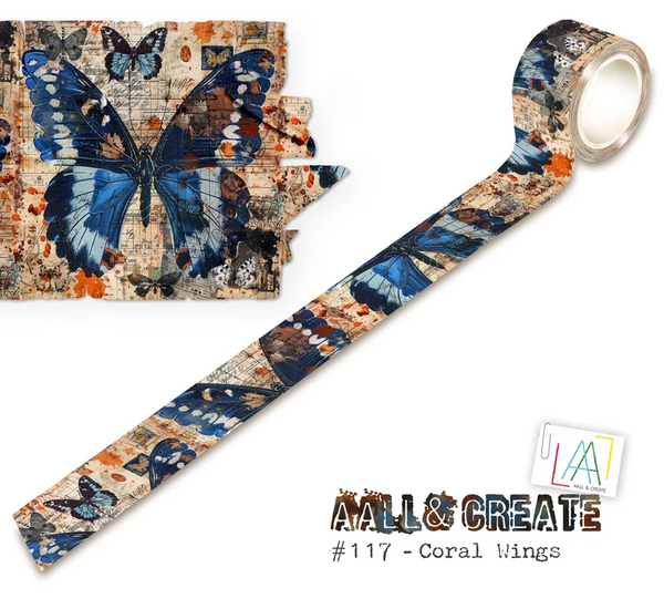AALL & Create, Layer-It-Up Washi Tape, #117, Coral Wings
