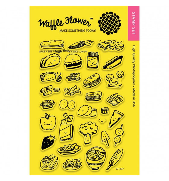 Waffle Flower Crafts Clear Stamps 4"X6", Grab A Bite