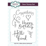 Creative Expressions, Ribbon Bloom Sentiments, 4 in x 6 in Clear Stamp Set (CEC1135)