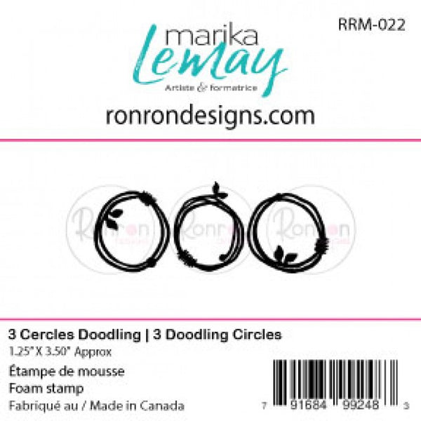 Ronron Designs, Foam Stamps by Marika Lemay, 3 Doodling Circles Medium - Scrapbooking Fairies