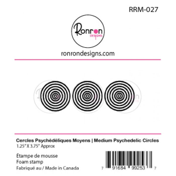 Ronron Designs, Foam Stamps, Medium Psychedelic Circles - Scrapbooking Fairies