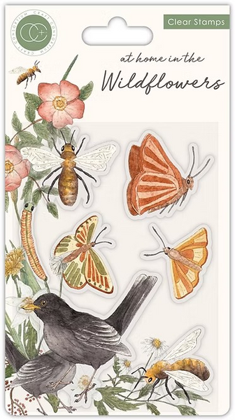 Craft Consortium, At Home In The Wildflowers, Clear Stamps, Bees & Butterflies  (CCSTMP037)