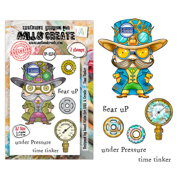 AALL & Create, #TP-1374, A7 Clear Stamp, Designed by Janet Klein, Time Tinker