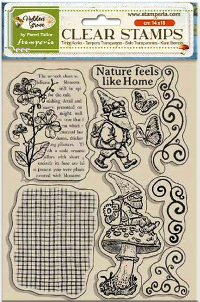 Stamperia, Hidden Grove - Gnome, Acrylic Clear Stamp 5.5"x7" (WTK216)