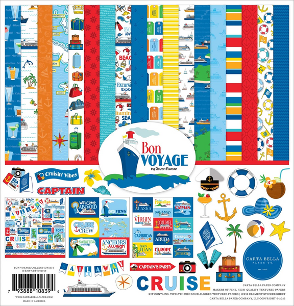 Carta Bella Collection Kit 12"X12", Bon Voyage