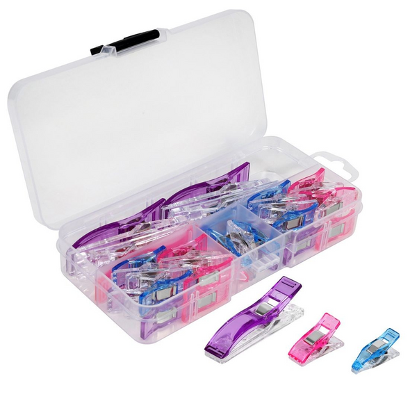 SINGER Fabric & Craft Clips W/Case, 24/Pkg (Assorted sizes)