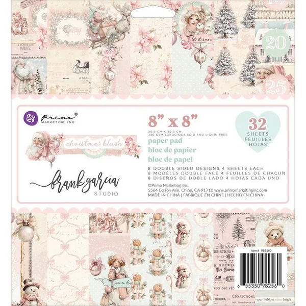 Prima Marketing, Christmas Blush by Frank Garcia®, 8" x 8" Paper Pad (982560)