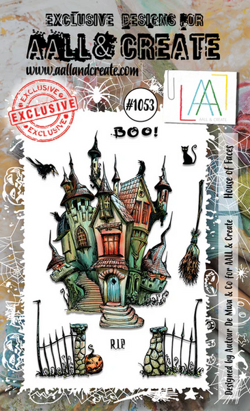 AALL & Create, #1053, House Of Faces, A6 Clear Stamp, Designed by Autour De Mwa & Co.