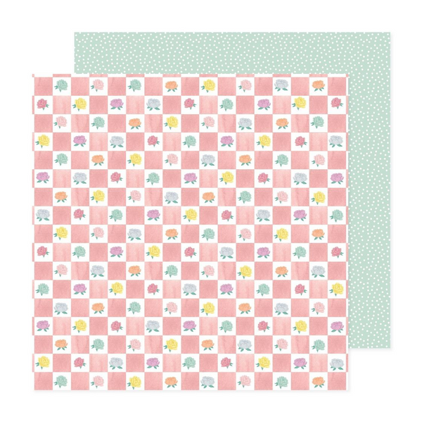 American Crafts Patterned Double-Sided Cardstock 12"X12", Rainbow Avenue, Playful Peonies (34025855)
