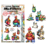 AALL & Create, #TP-1494, Chickmas Chaos, A6 Clear Stamp, Designed by Autour De Mwa & Co.