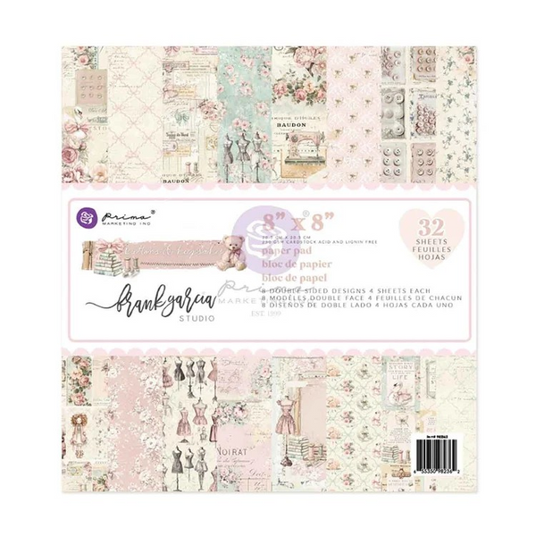 Prima Marketing, Double-Sided Paper Pad 8"X8" 32/Pkg, Buttons & Keepsakes By Frank Garcia (982362)