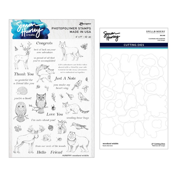 Spellbinders, Woodland Wildlife Stamp And Die Bundle by Simon Hurley (BD-0915)