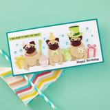 Spellbinders, Clear Stamp, Cats and Pugs Collection by Bibi Cameron, Cats and Pugs Sentiments (STP-232)