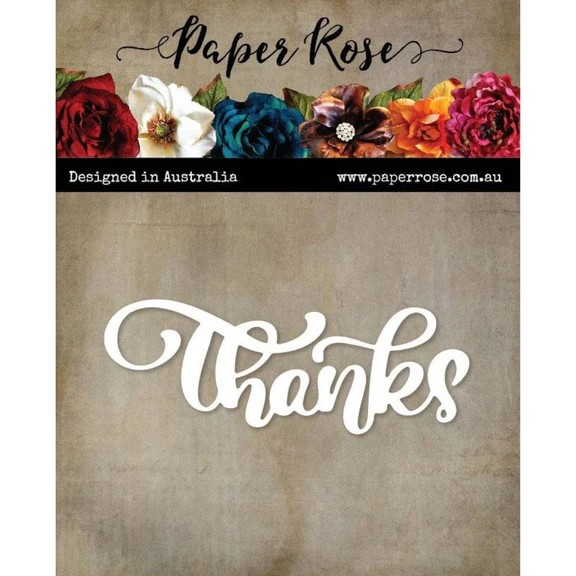 Paper Rose, Dies, Hand Lettered, Thanks (25606)