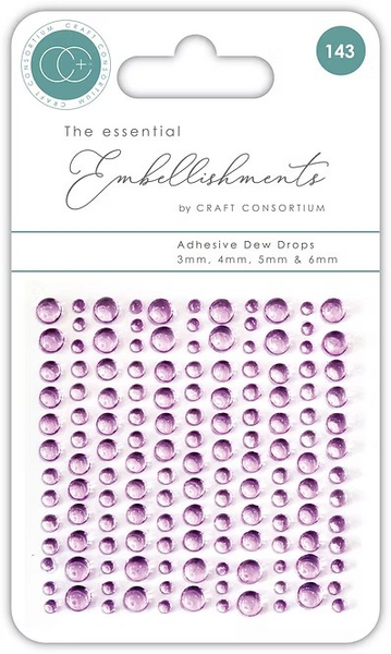 Craft Consortium, The Essential Embellishments Adhesive Dew Drops, Lilac