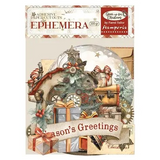 Stamperia, Cardstock Ephemera Adhesive Paper Cut Outs, Gear Up For Christmas (DFLCT50)