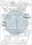 Craft Consortium, Sunday Paws, Clear Stamp, Bon Voyage (CCSTMP064)