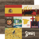 Echo Park, Around The World Double-Sided Cardstock 12"X12", Spain