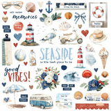 Simple Stories Chipboard Stickers 12"X12", Simple Vintage Sand & Sea (26925)