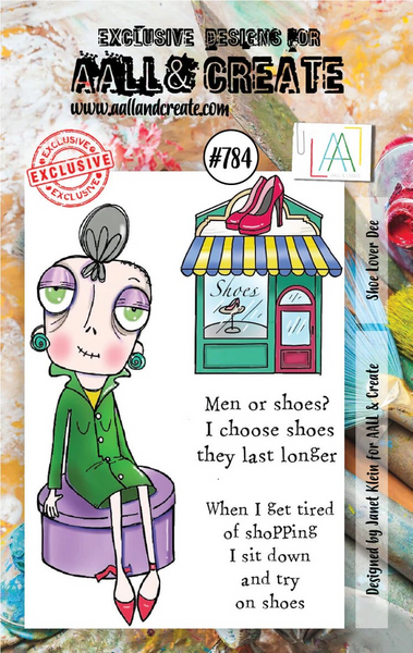 AALL And Create, #784, A7 Photopolymer Clear Stamp Set by Janet Klein, Shoe Lover Dee