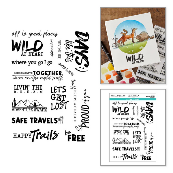 Spellbinders, Storybook Illustrated Words for the Wild Clear Stamp Set by Josh Griffiths Studio (STP-288)