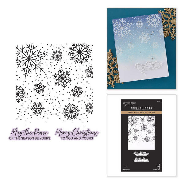 Spellbinders, Press + Foil Plate & Die Set, Winter Peace (BP-378)