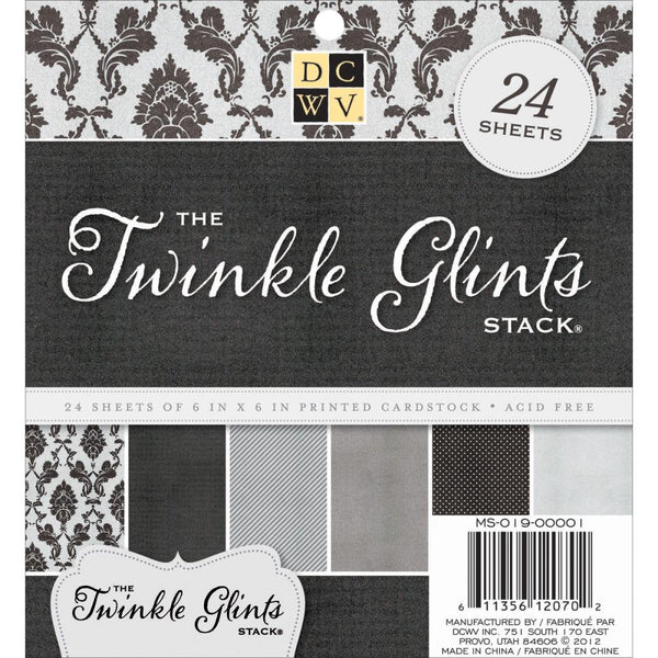 DCWV Single-Sided Cardstock Stack 6"X6" 24/Pkg, Twinkle Glints - Scrapbooking Fairies