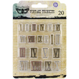 Prima, Sunrise Sunset Mechanicals Metal Vintage Trinkets, Mini Roman Numerals .5" To .75", 20/Pkg
