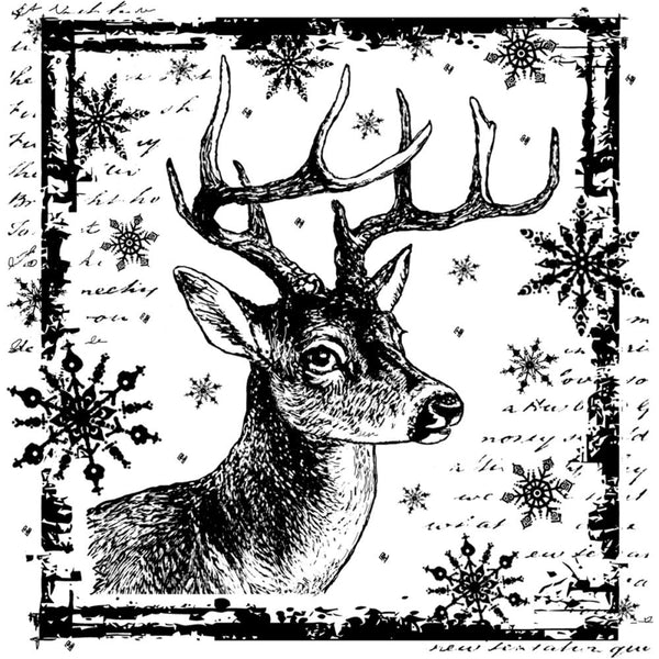 Crafty Individuals Unmounted Rubber Stamp 4.75"X7" - Snowflake Rudolph