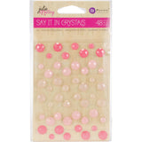 Prima Marketing Say It In Crystals Adhesive Embellishments Julie Nutting, Assorted Dots, 48/Pkg