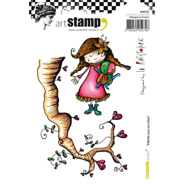 Carabelle Studio, Cling Stamp A6 By La Rafistolerie, Girl Under A Tree