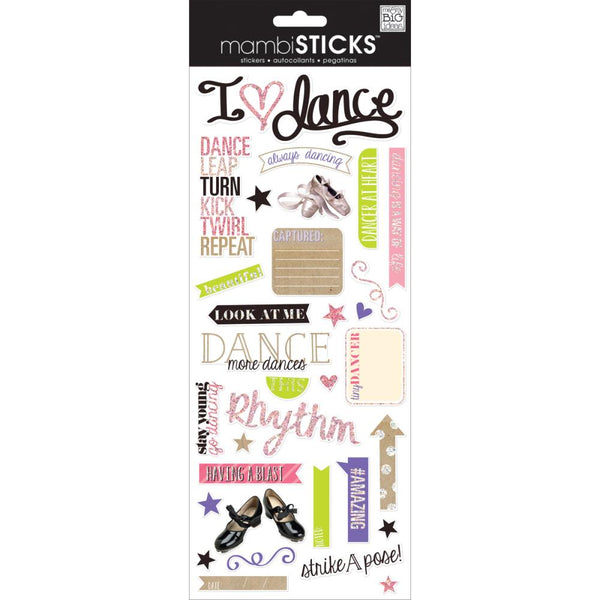 Me & My Big Ideas Specialty Stickers, I Heart Dance, 32/Pkg