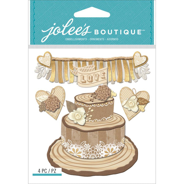 Jolee's Boutique Dimensional Stickers, Shimmering Wedding Cake