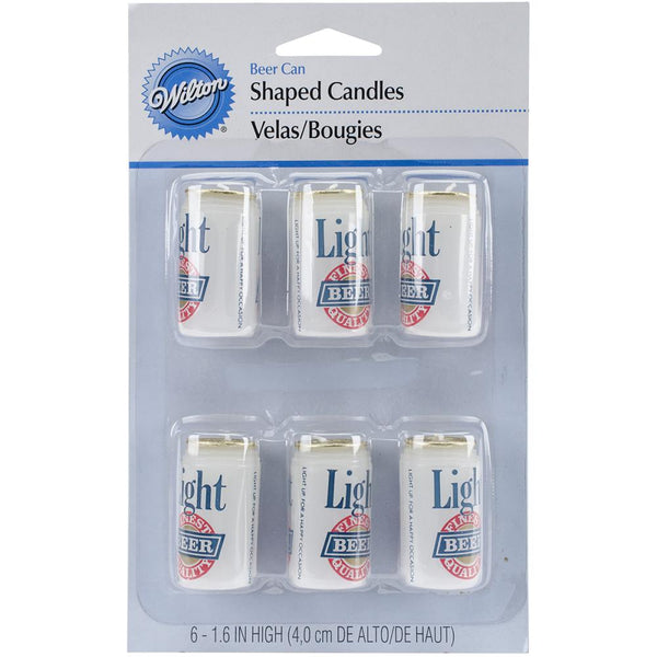 Wilton Beer Can Shaped Candles, 1.6" 6/Pkg, Light Beer
