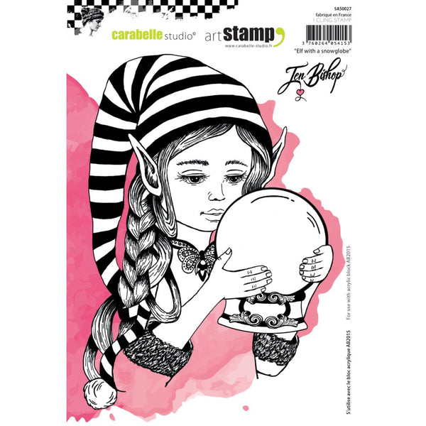 Carabelle Studio Cling Stamp A5, Elf With A Snowglobe by Jen Bishop, A Night to Dream