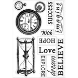 Couture Creations, 4x6" Hearts Ease Collection, Time Goes On, Clear Stamps - Scrapbooking Fairies