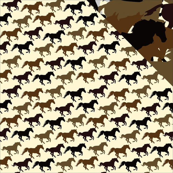 Reminisce, Saddle Up, Double-Sided Cardstock 12"X12", Horsin' Around