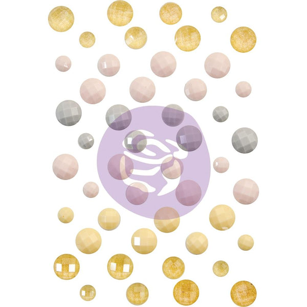 Prima Marketing Say It In Crystals Adhesive Embellishments, Spring Farmhouse, Assorted Dots 48/Pkg